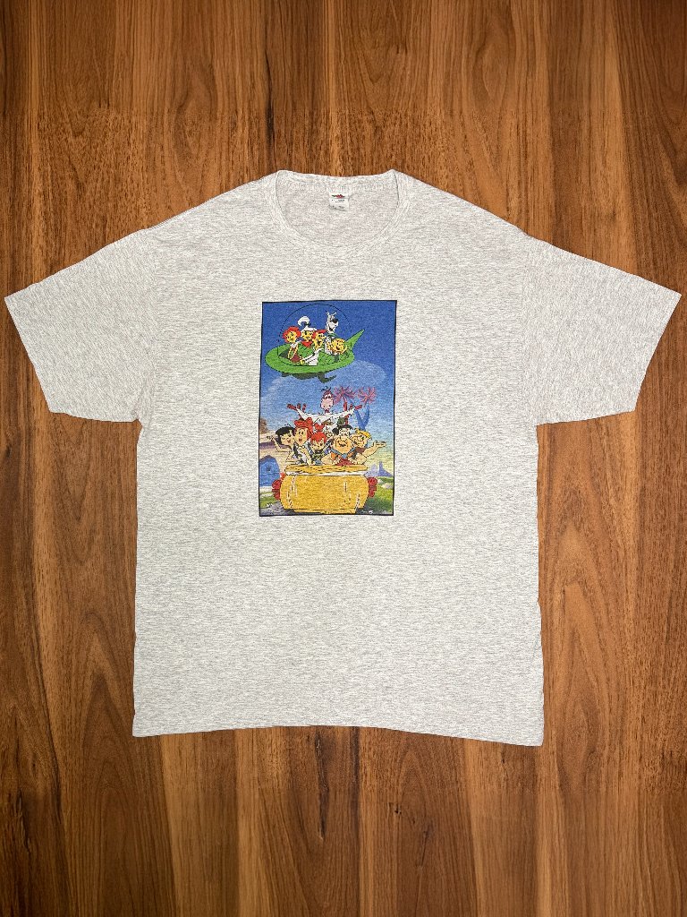 The Jetsons Meet The Flintstones T-Shirt Tee Shirt Short Sleeve Heather Grey